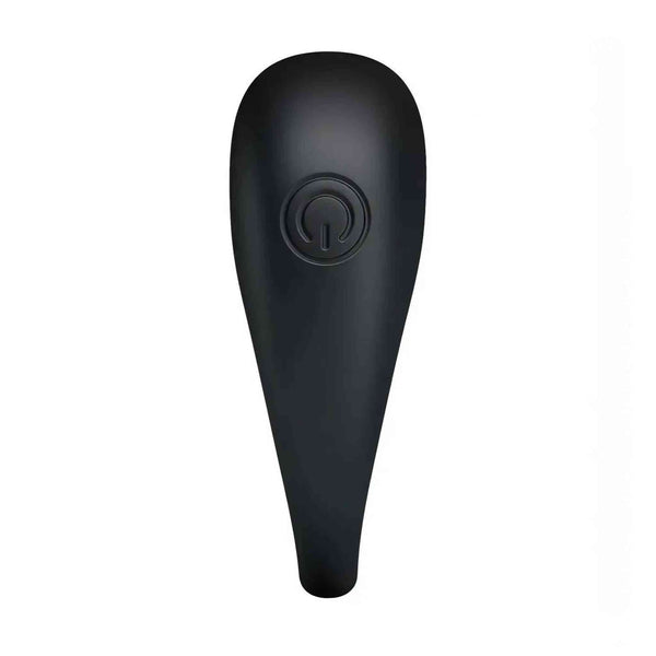 Anello vibrante nero in silicone morbido con pulsante on/off