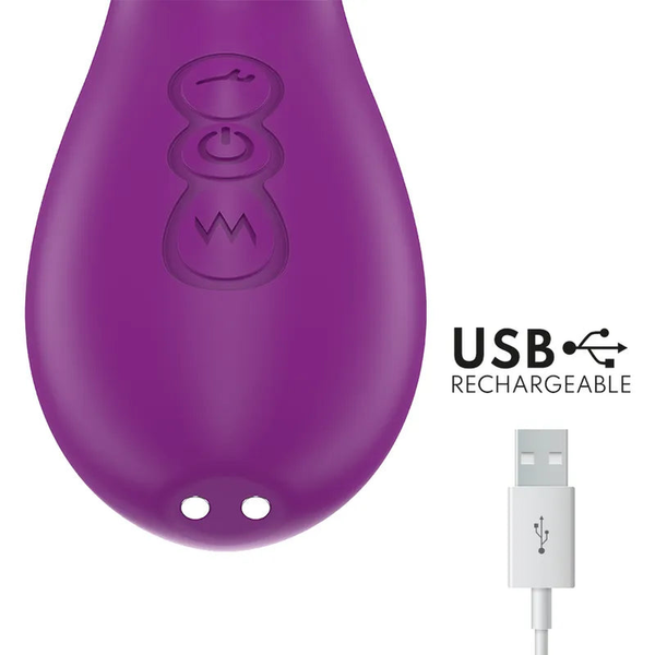 Vibratore rabbit viola Intense Apolo cavo USB ricaricabile simboli pulsanti