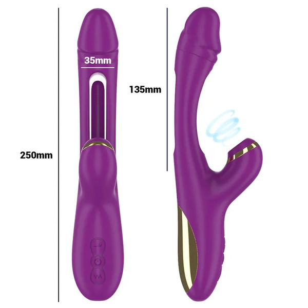 Ateneo Vibratore Rabbit con Succhiaclitoride e Lingua Vibrante