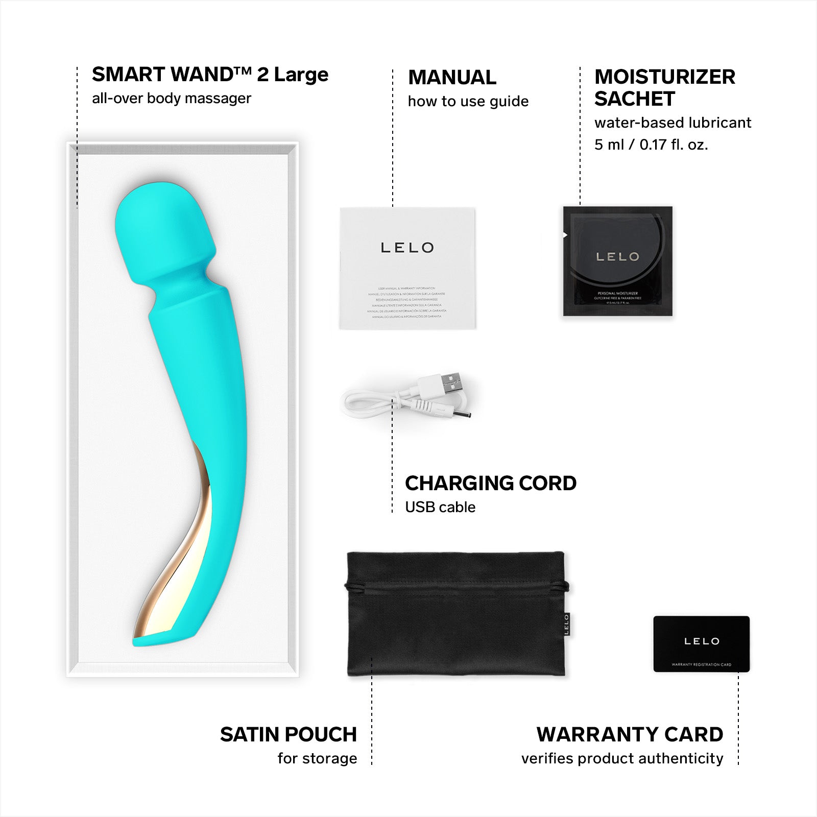 LELO Smart Wand 2 - Large, Aqua