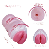 Schema dimensioni Banshee masturbatore silicone rosa 29 cm con vista dall'alto