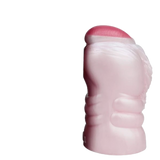 Profilo laterale Banshee toy in silicone rosa chiaro con punta intensa e forma curva