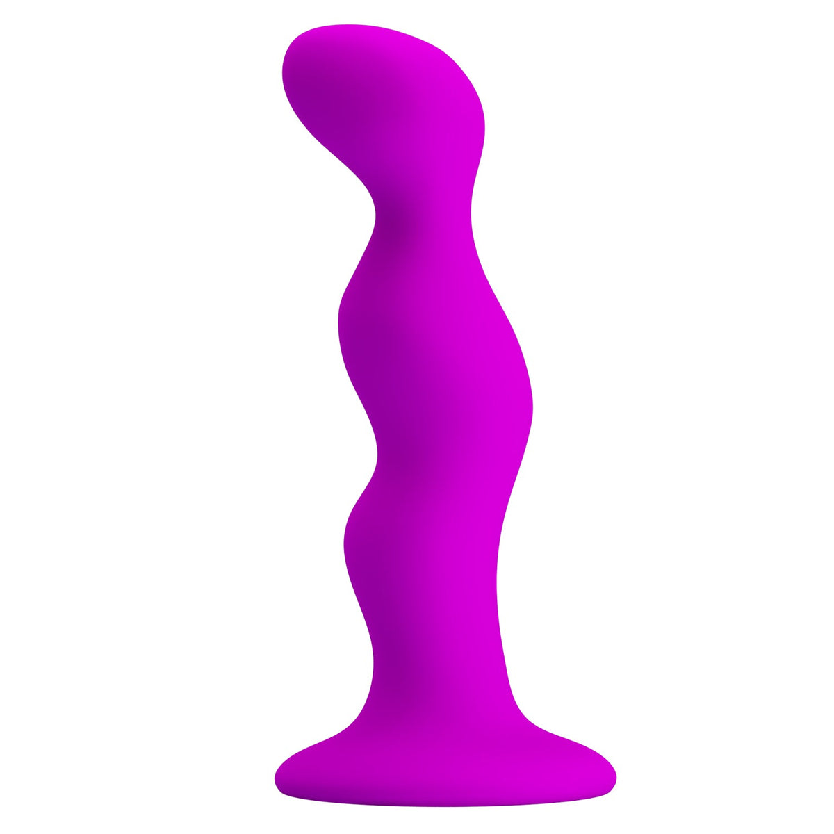 Dildo anale ondulato in silicone con ventosa - Viola