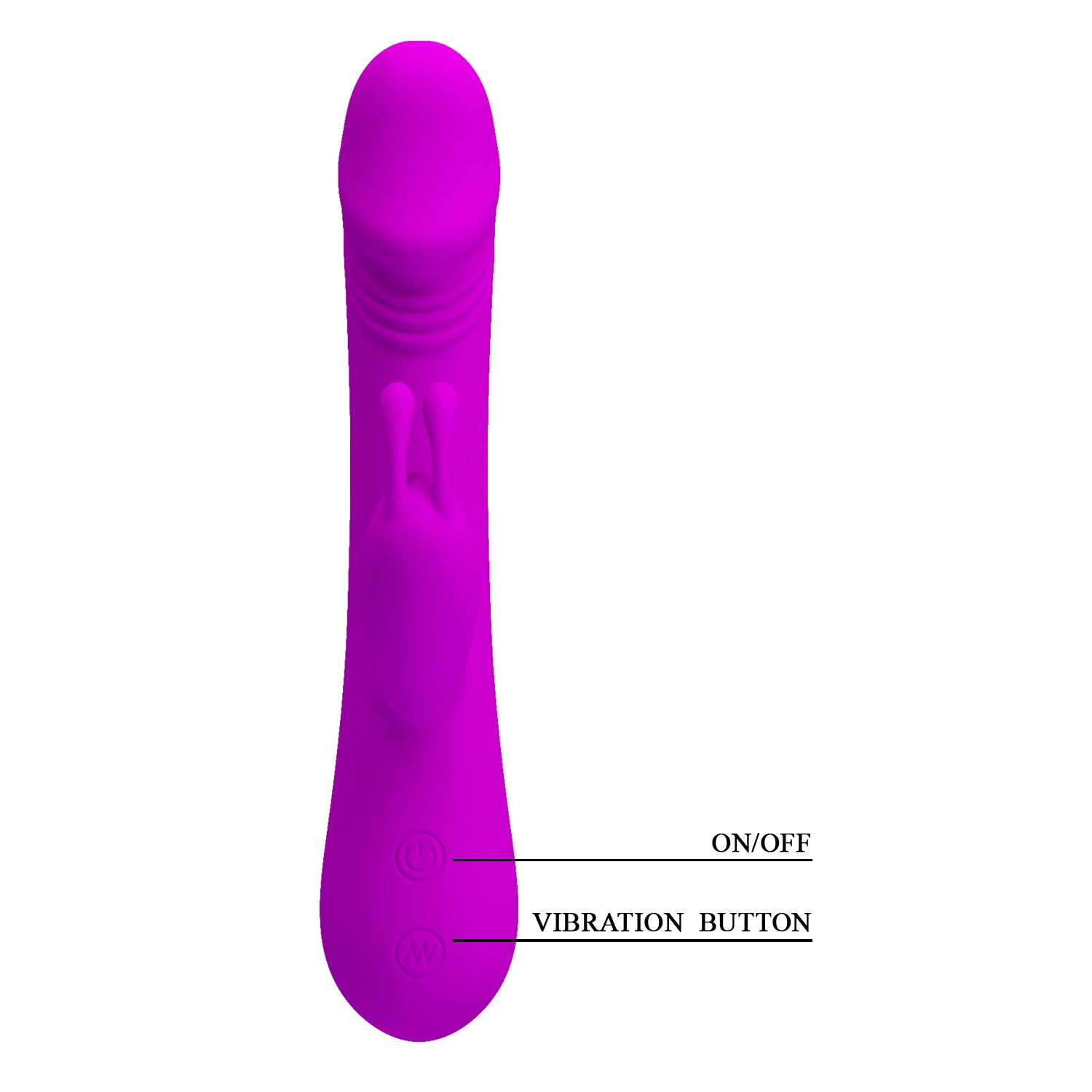 Clement Vibratore Rabbit con 3 motori e 30 diverse modalità di vibrazione - Viola, Silicone, Anallergico, Ricaricabile