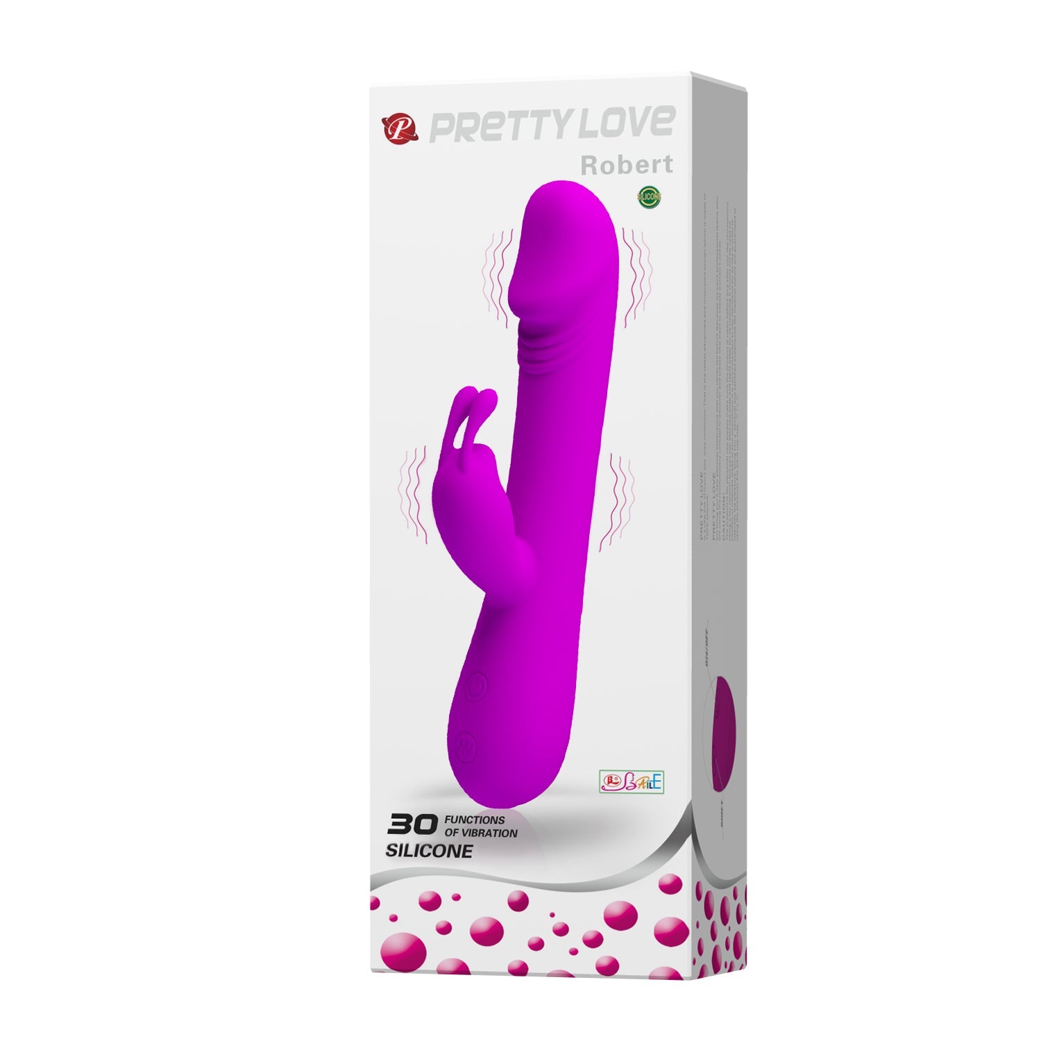 Clement Vibratore Rabbit con 3 motori e 30 diverse modalità di vibrazione - Viola, Silicone, Anallergico, Ricaricabile