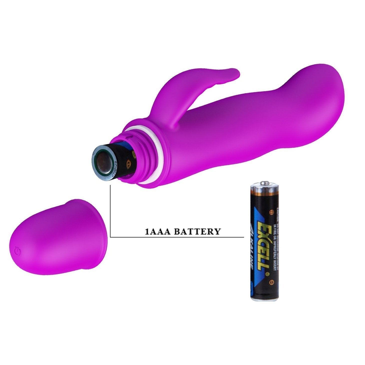 Mini Vibratore Rabbit totalmente in silicone - 10 modalità di vibrazione, Viola