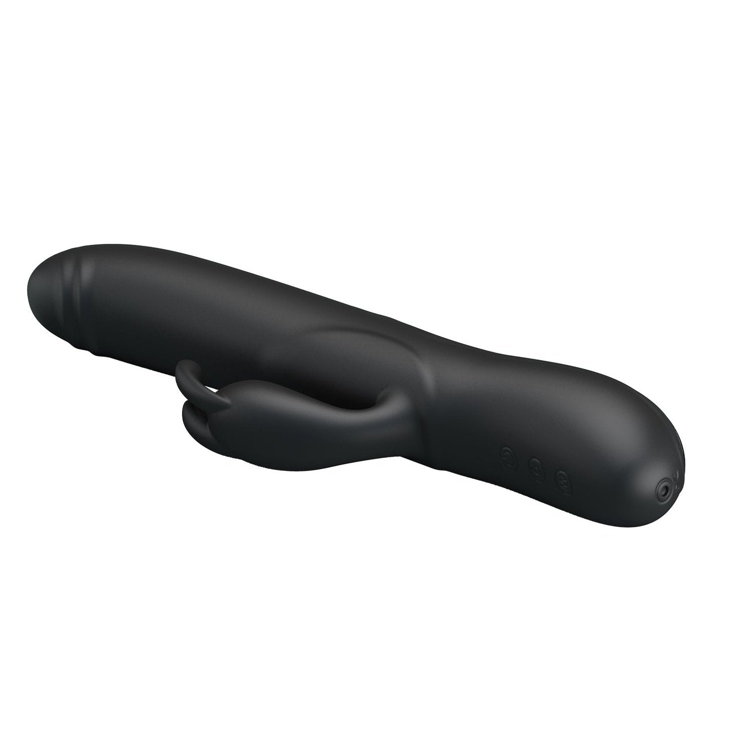 Vibratore Rabbit rotante e vibrante - Silicone, Nero