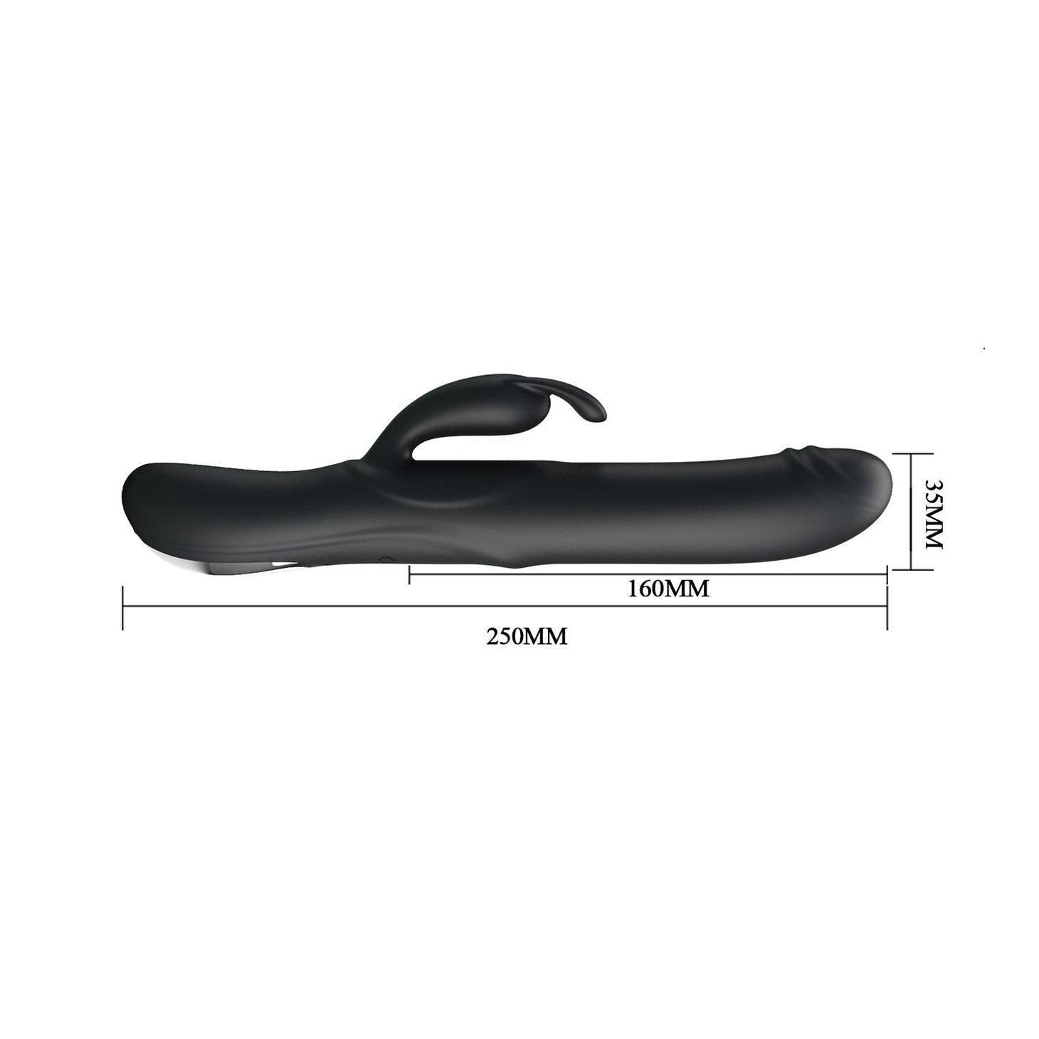 Vibratore Rabbit rotante e vibrante - Silicone, Nero