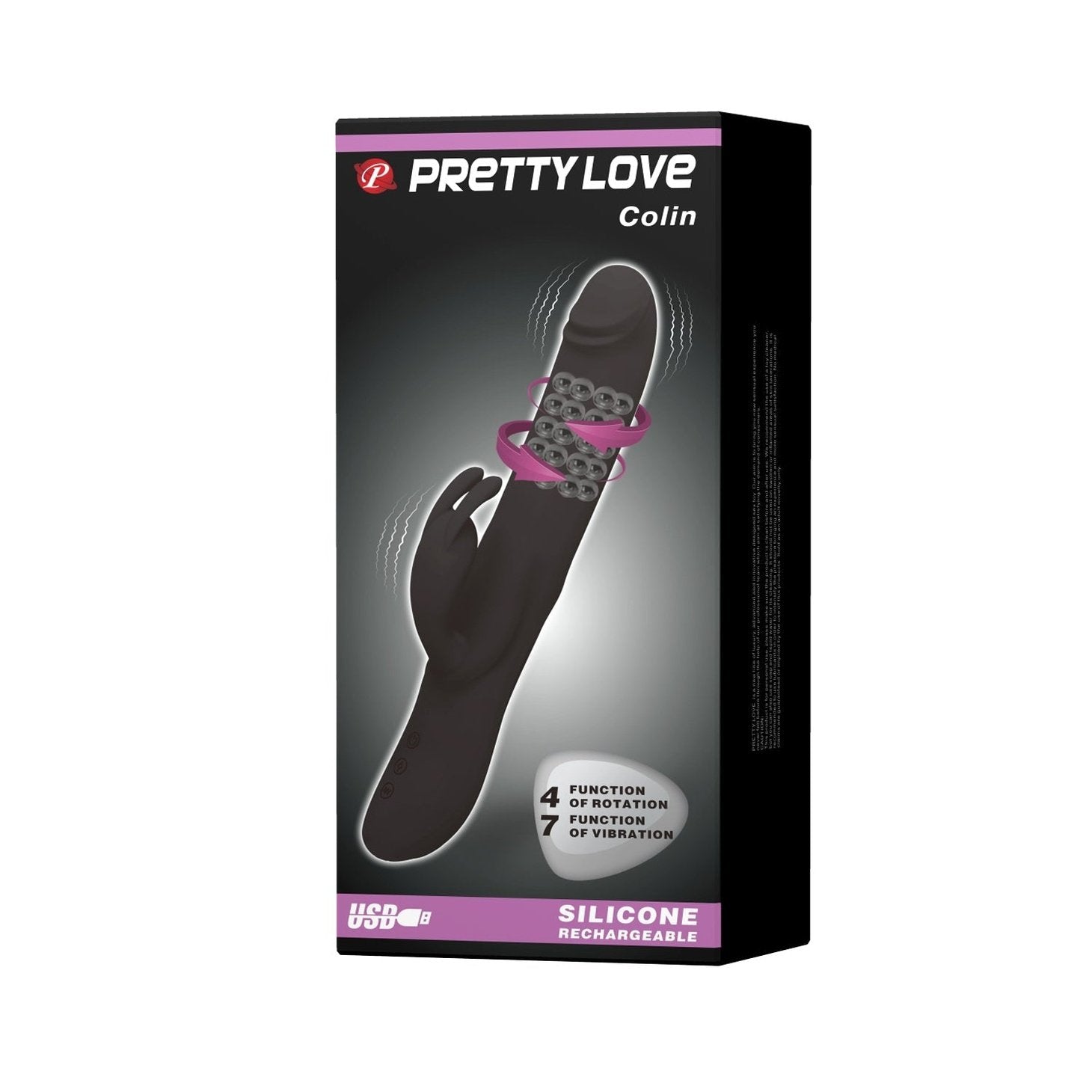 Vibratore Rabbit rotante e vibrante - Silicone, Nero