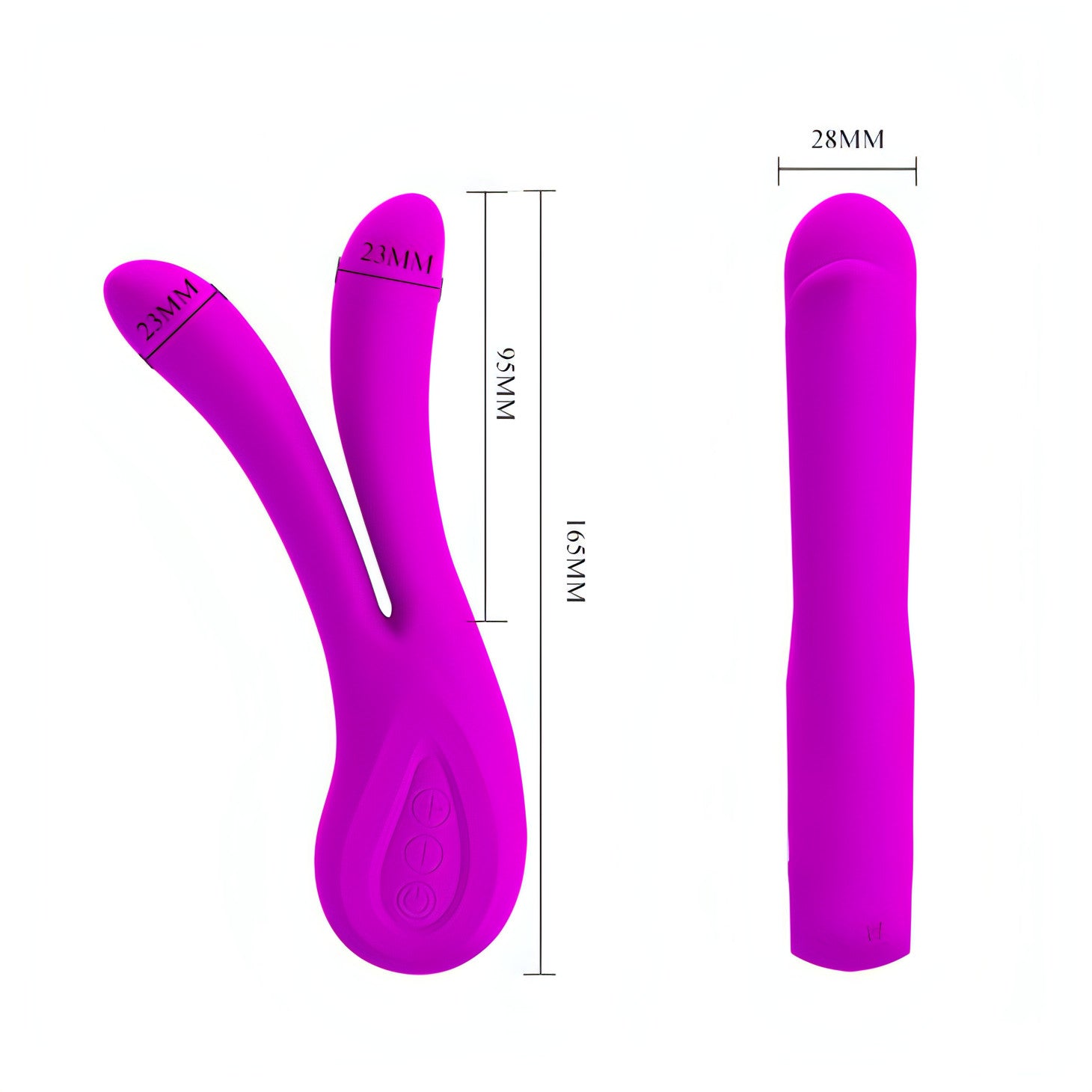 Ulysses Vibratore Rabbit con 12 diversi programmi di vibrazioni e Memory Function - Silicone, Ricaricabile, Viola