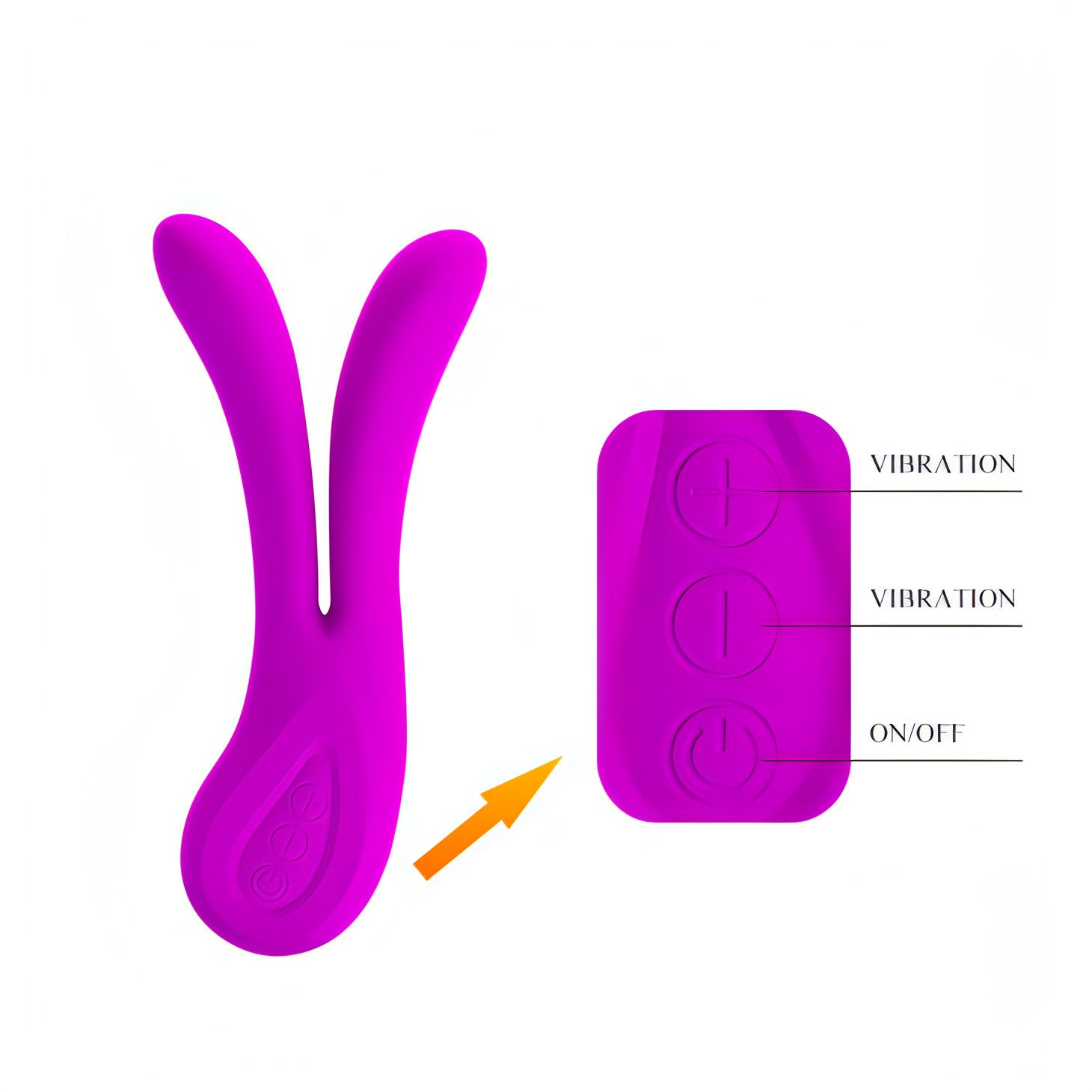 Ulysses Vibratore Rabbit con 12 diversi programmi di vibrazioni e Memory Function - Silicone, Ricaricabile, Viola