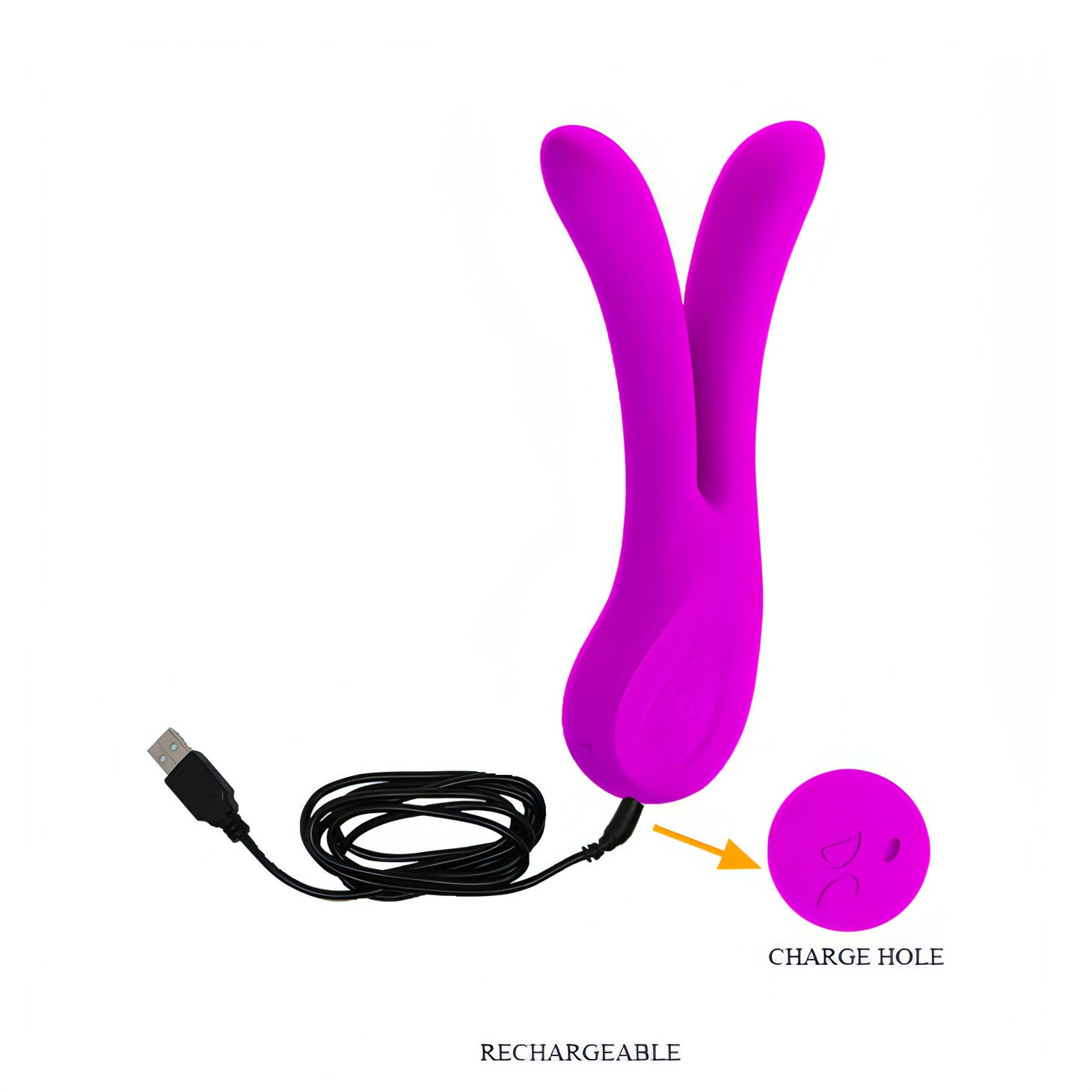 Ulysses Vibratore Rabbit con 12 diversi programmi di vibrazioni e Memory Function - Silicone, Ricaricabile, Viola