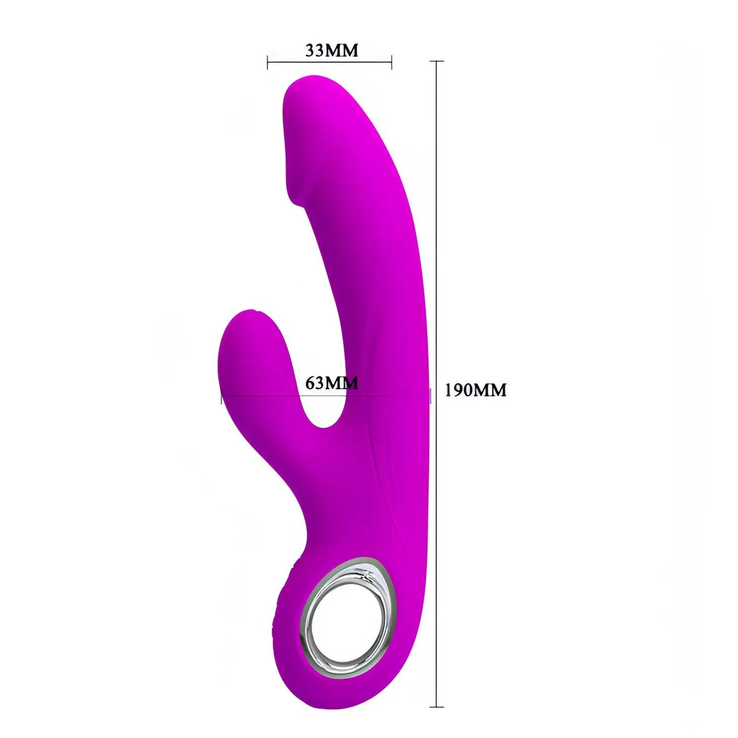 Gordon Vibratore Rabbit in Silicone con 7 diverse modalità di vibrazione - Ricaricabile, Viola