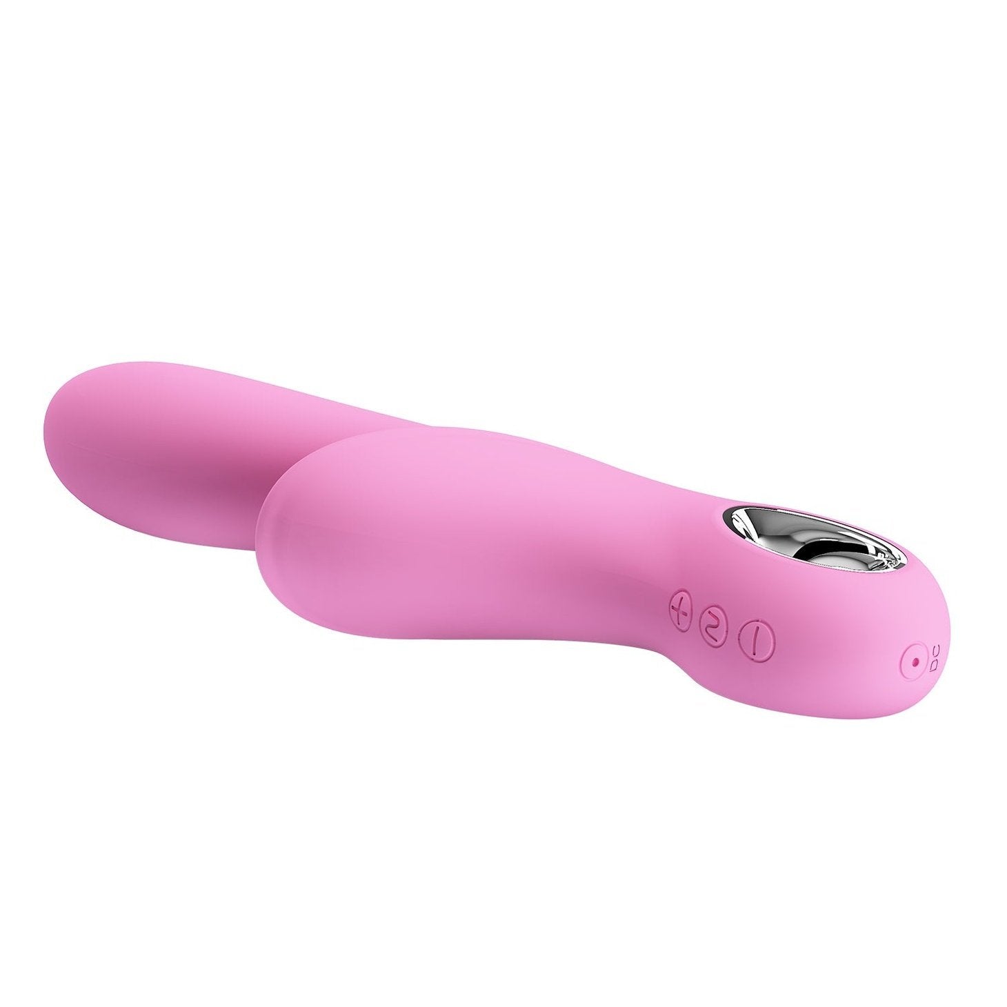 Vibratore Rabbit con stimolatore vaginale e anello per il mantenimento in metallo - 7 modalità di vibrazione, Ricaricabile