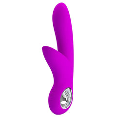 Vibratore Rabbit con stimolatore vaginale e anello per il mantenimento in metallo - 7 modalità di vibrazione, Ricaricabile