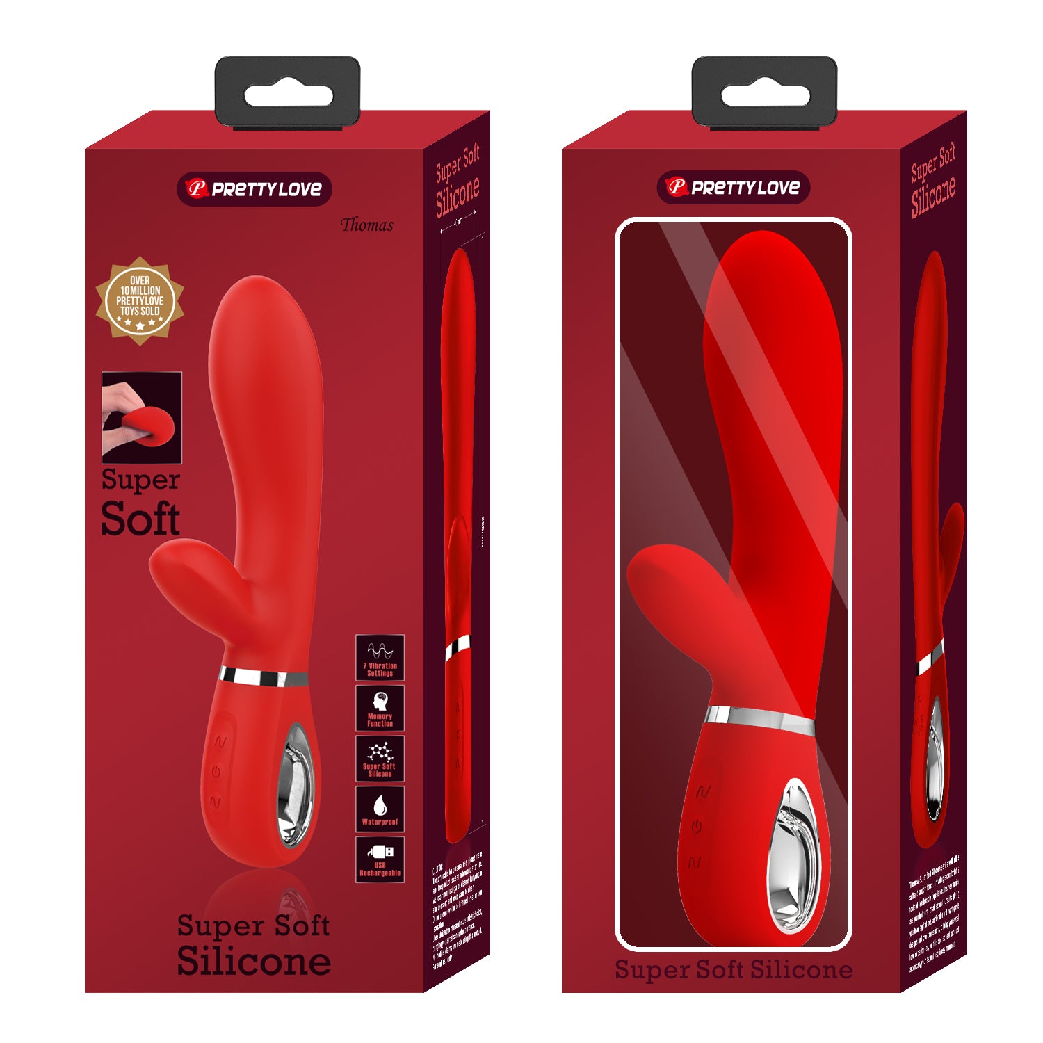 Vibratore Rabbit in 100% Silicone Medicale con 12 diverse modalità di vibrazione, Ricaricabile