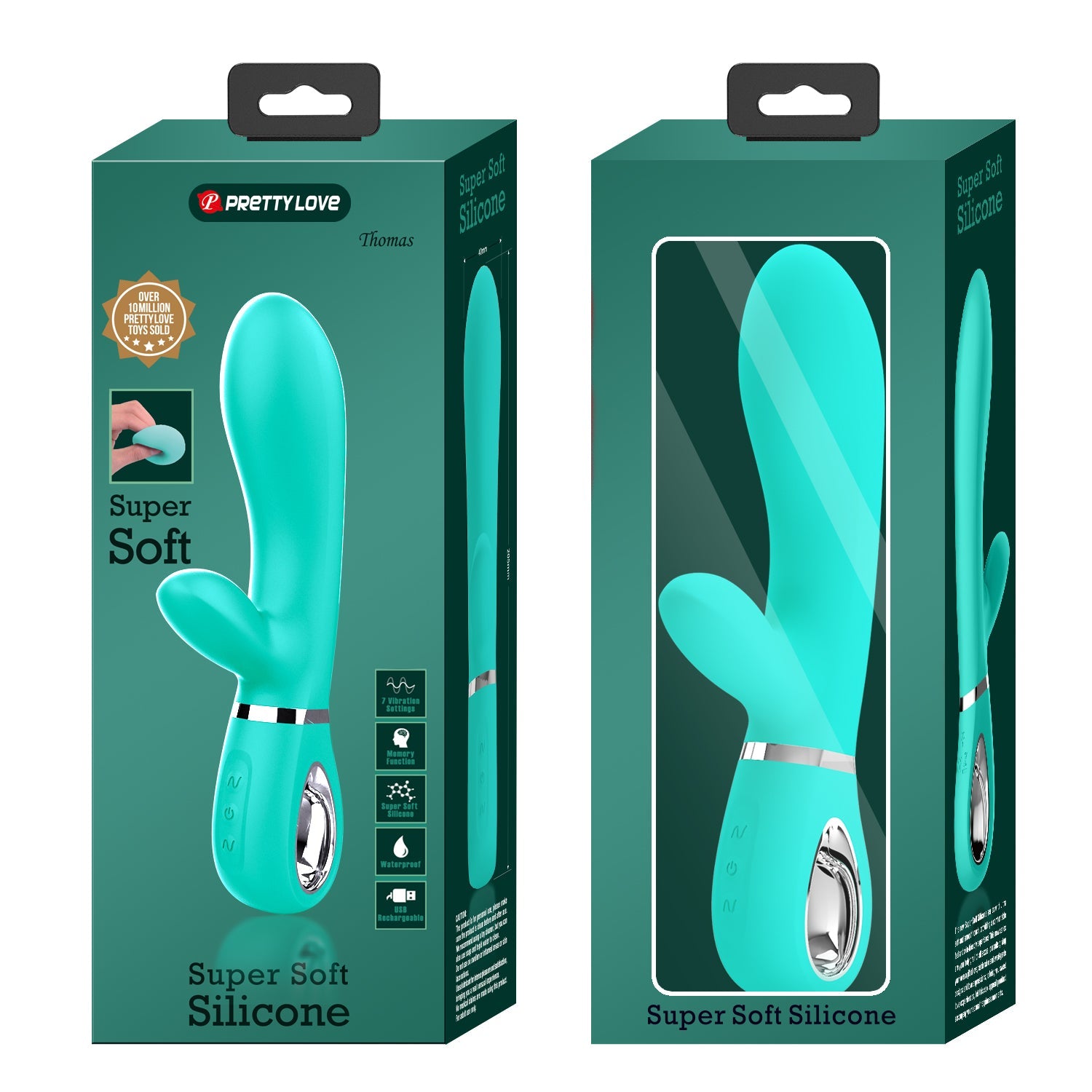 Vibratore Rabbit in 100% Silicone Medicale con 12 diverse modalità di vibrazione, Ricaricabile