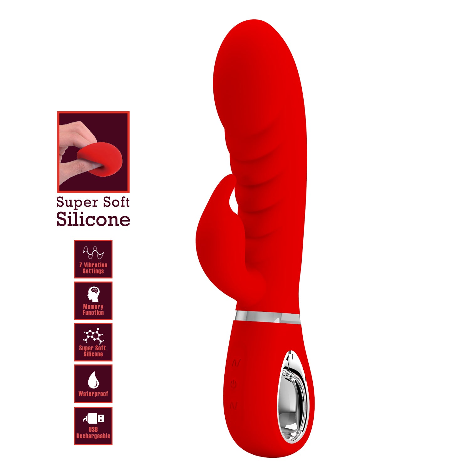 Vibratore Rabbit in 100% Silicone Medicale con Scanalature Extra Stimolanti