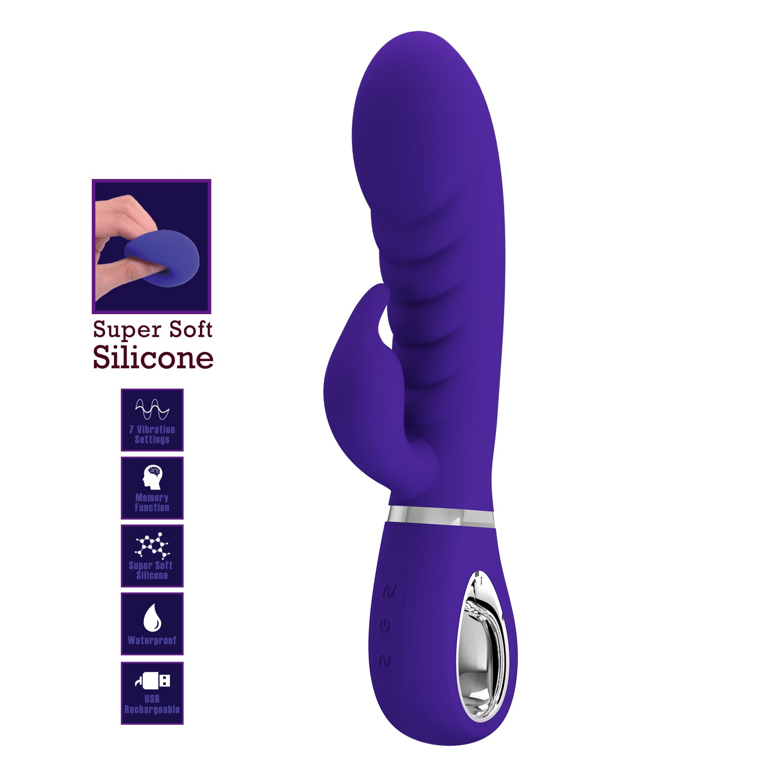 Vibratore Rabbit in 100% Silicone Medicale con Scanalature Extra Stimolanti