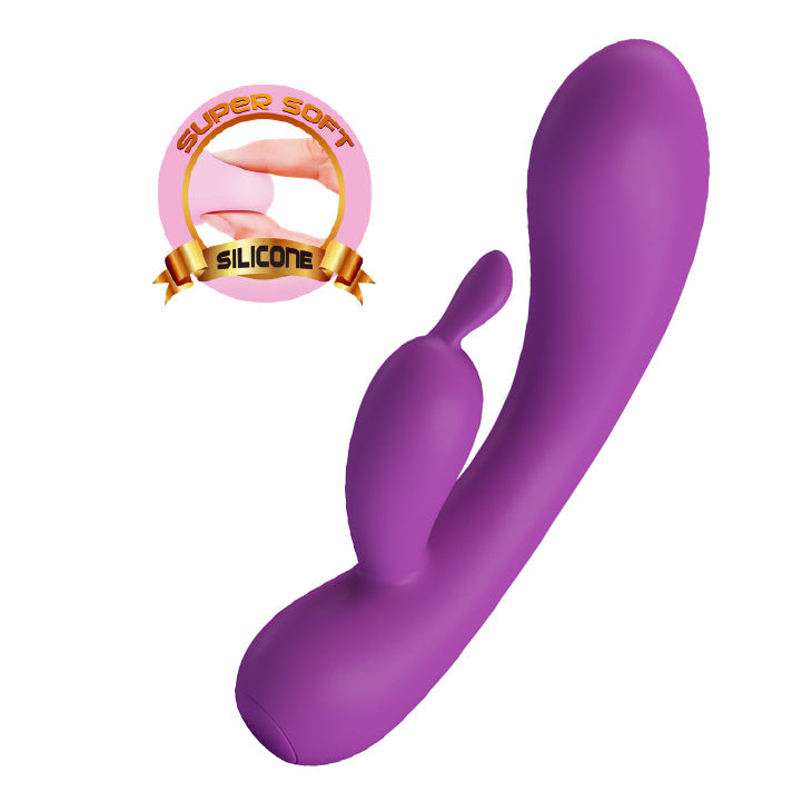 Vibratore Rabbit Extra Soft Silicone - 12 modalità di vibrazione, Ricaricabile, Viola