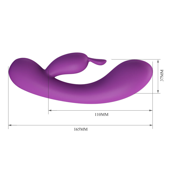 Vibratore Rabbit Extra Soft Silicone - 12 modalità di vibrazione, Ricaricabile, Viola