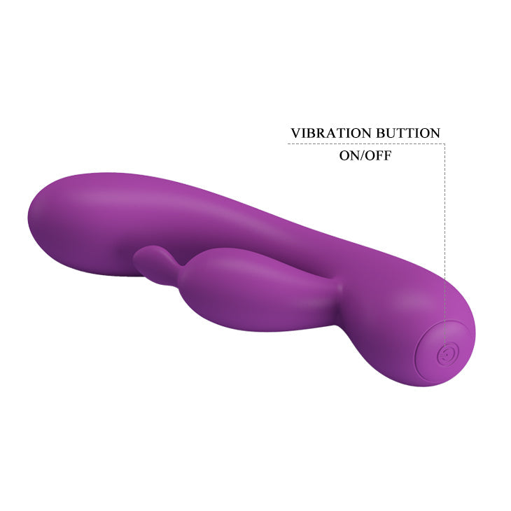 Vibratore Rabbit Extra Soft Silicone - 12 modalità di vibrazione, Ricaricabile, Viola