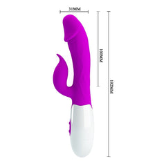 Vibratore Rabbit con Glande Scolpito e 30 diversi programmi di vibrazione - Silicone Medicale, Viola