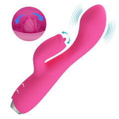 Vibratore Rabbit con lecca clitoride - 12 modalità di vibrazione e 3 di suzione - Silicone Medicale, Ricaricabile, Viola