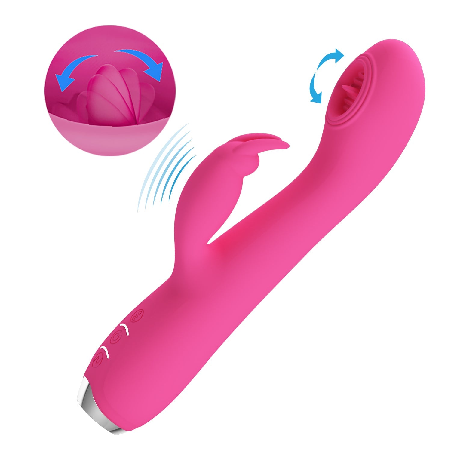 Rachel Vibratore Rabbit in silicone con Lingua vibrante all'interno - Ricaricabile