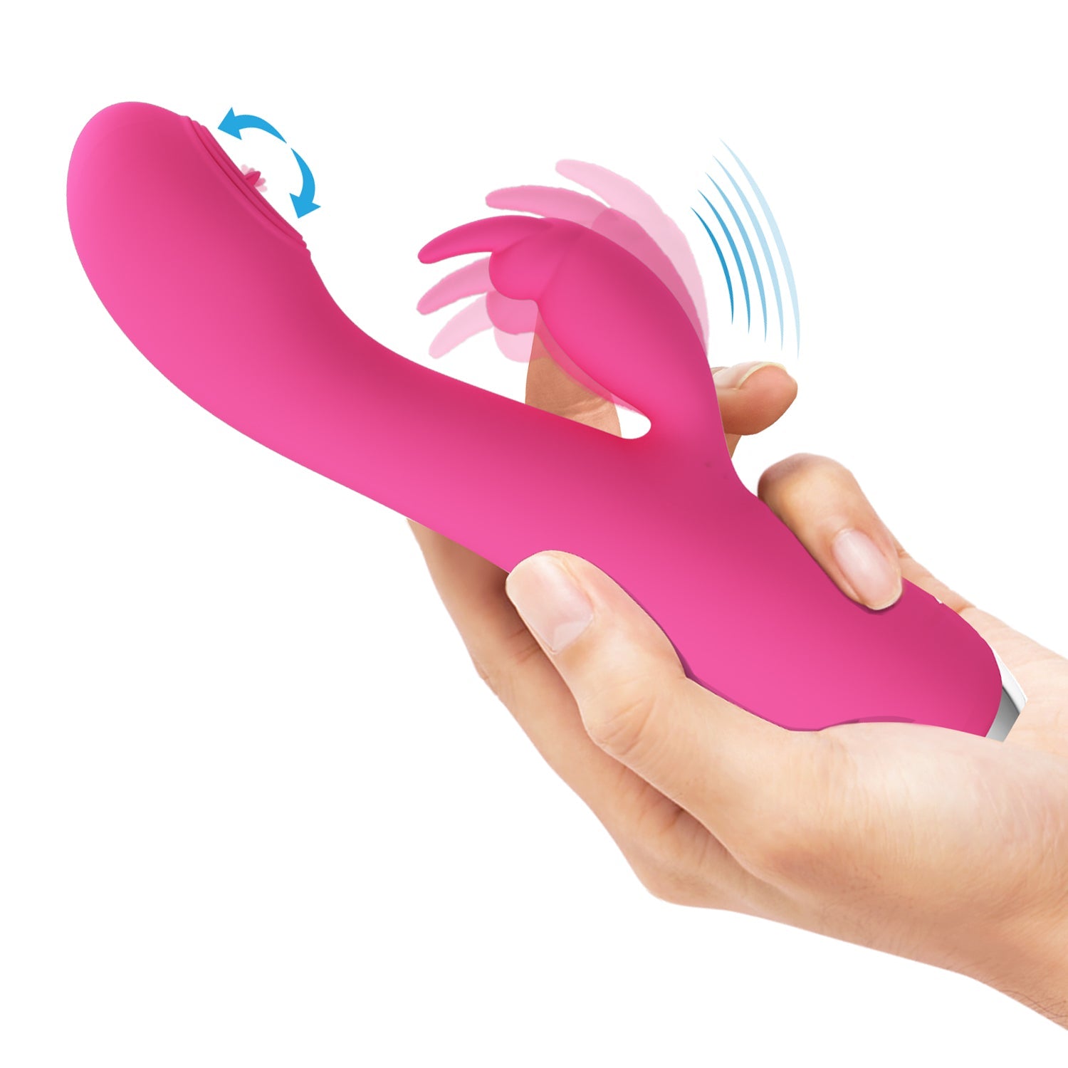 Rachel Vibratore Rabbit in silicone con Lingua vibrante all'interno - Ricaricabile