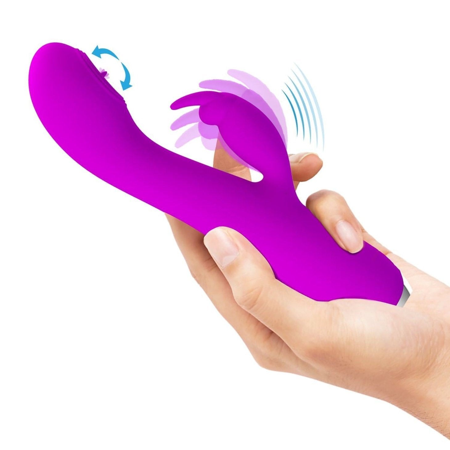 Rachel Vibratore Rabbit in silicone con Lingua vibrante all'interno - Ricaricabile