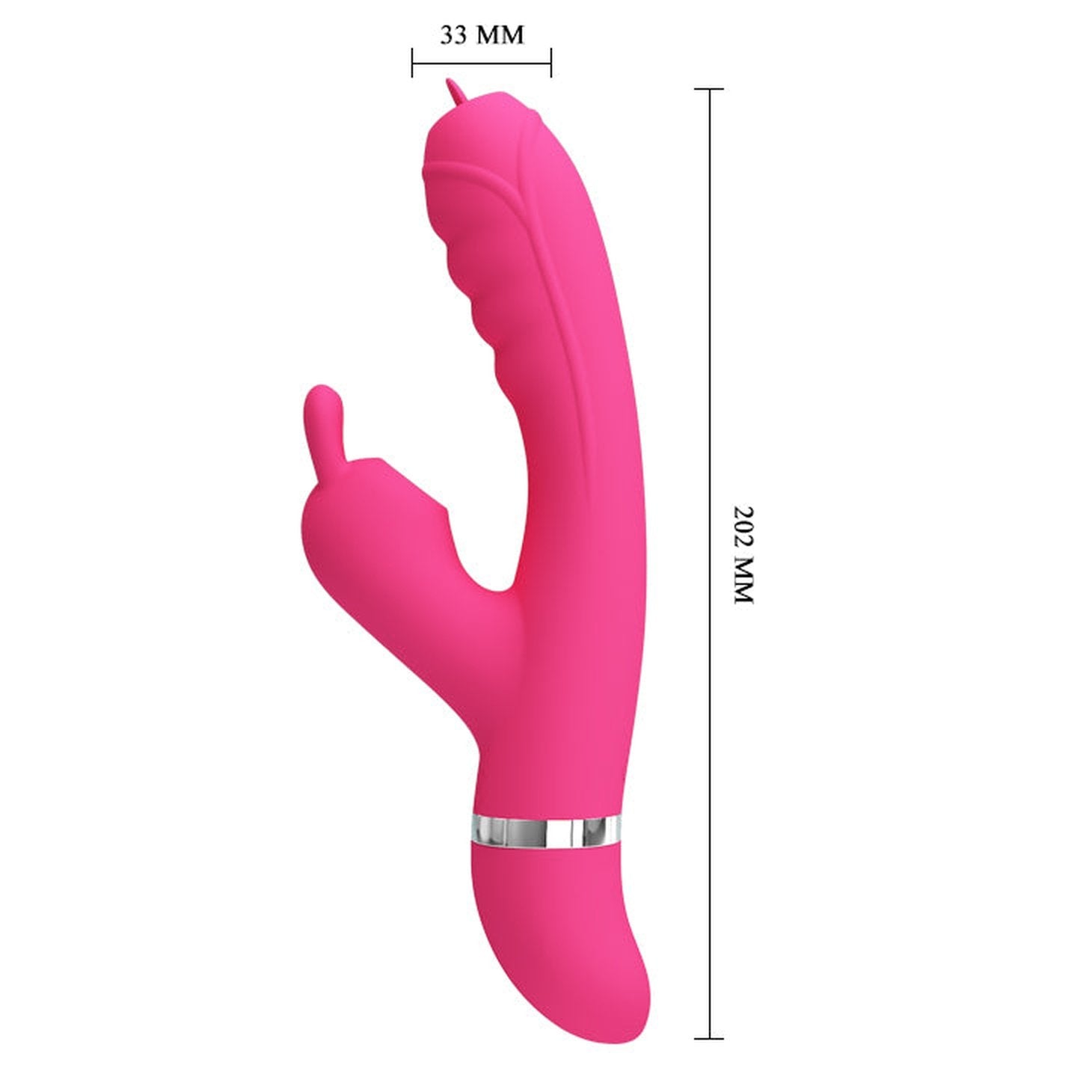 Vibratore Rabbit con funzione Licking e Succhia Clitoride - Silicone Medicale, Fucsia