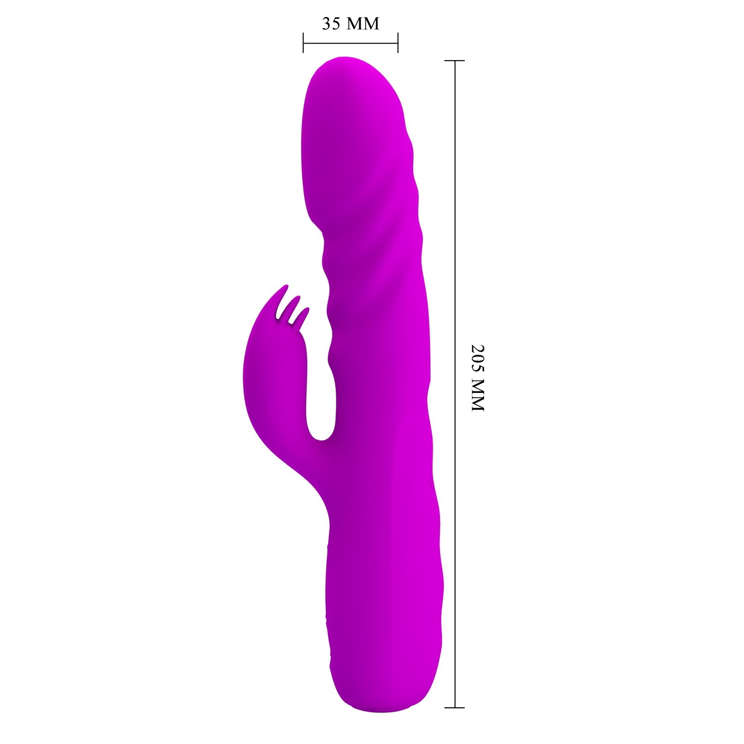 Melanie Vibratore Rabbit con vibrazione e movimento di Up & Down - Silicone Medicale, Anallergico, Ricaricabile