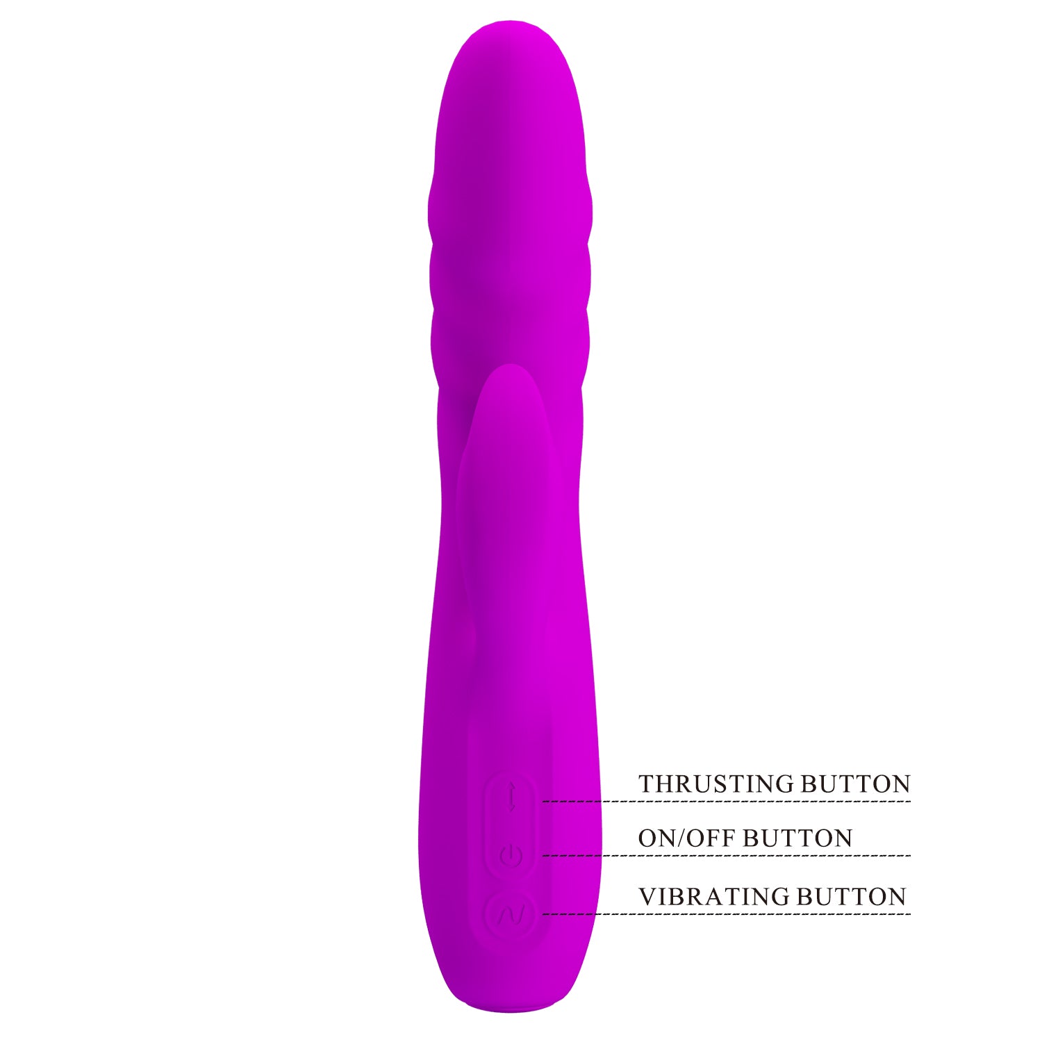 Melanie Vibratore Rabbit con vibrazione e movimento di Up & Down - Silicone Medicale, Anallergico, Ricaricabile