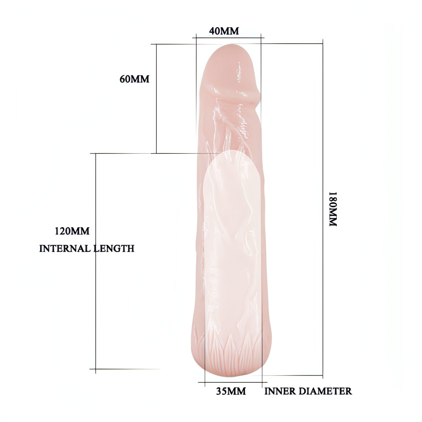 Guaina Realistica 6'' realizzata in morbido TPR - 18 cm Ø 4 cm