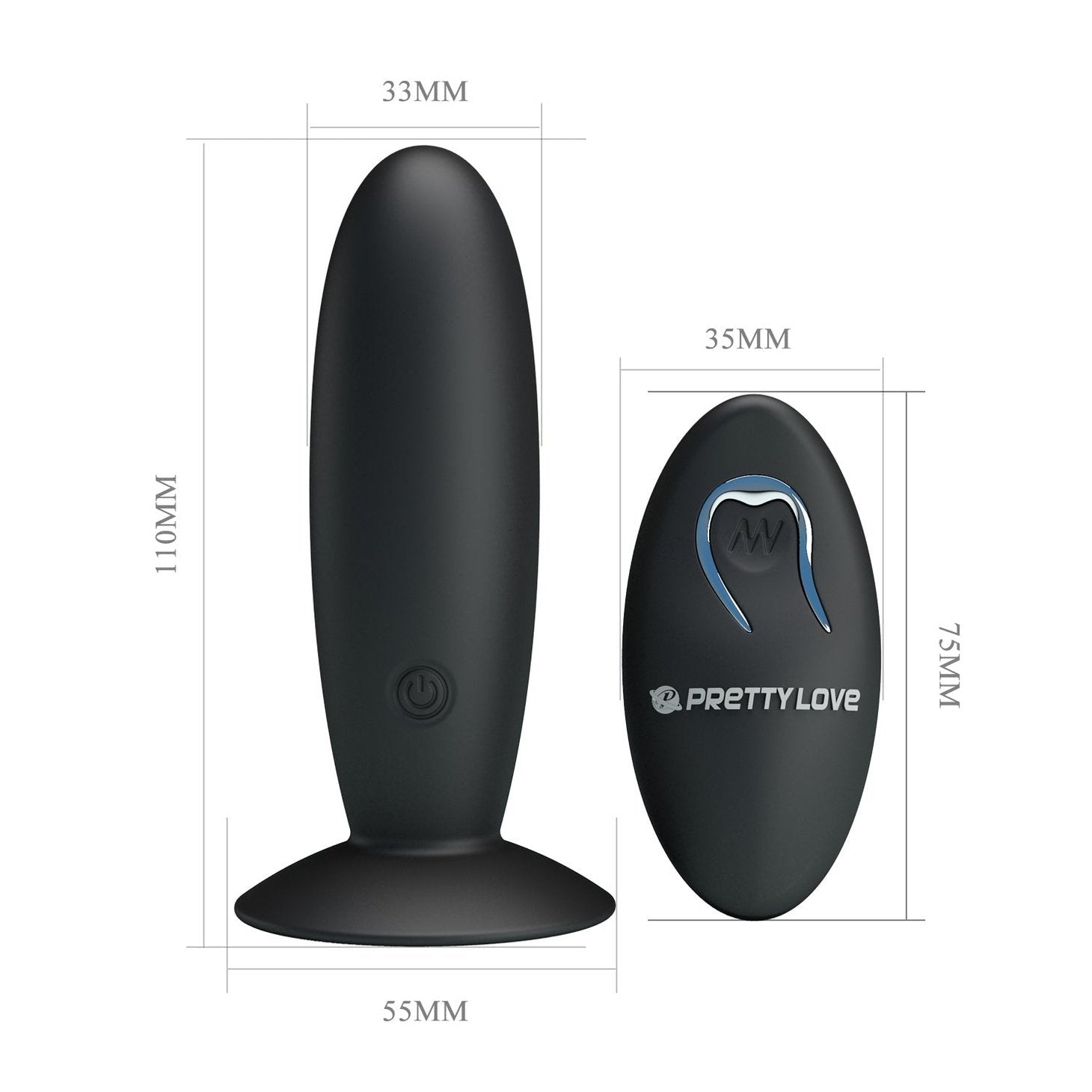 Plug anale in silicone con ventosa, vibrante con telecomando Wireless, 12 modalità di vibrazione, Nero