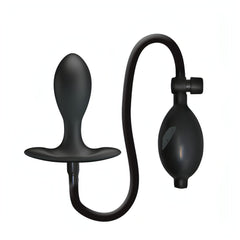 Plug Anale Gonfiabile in Silicone Medicale - Nero, 9 cm