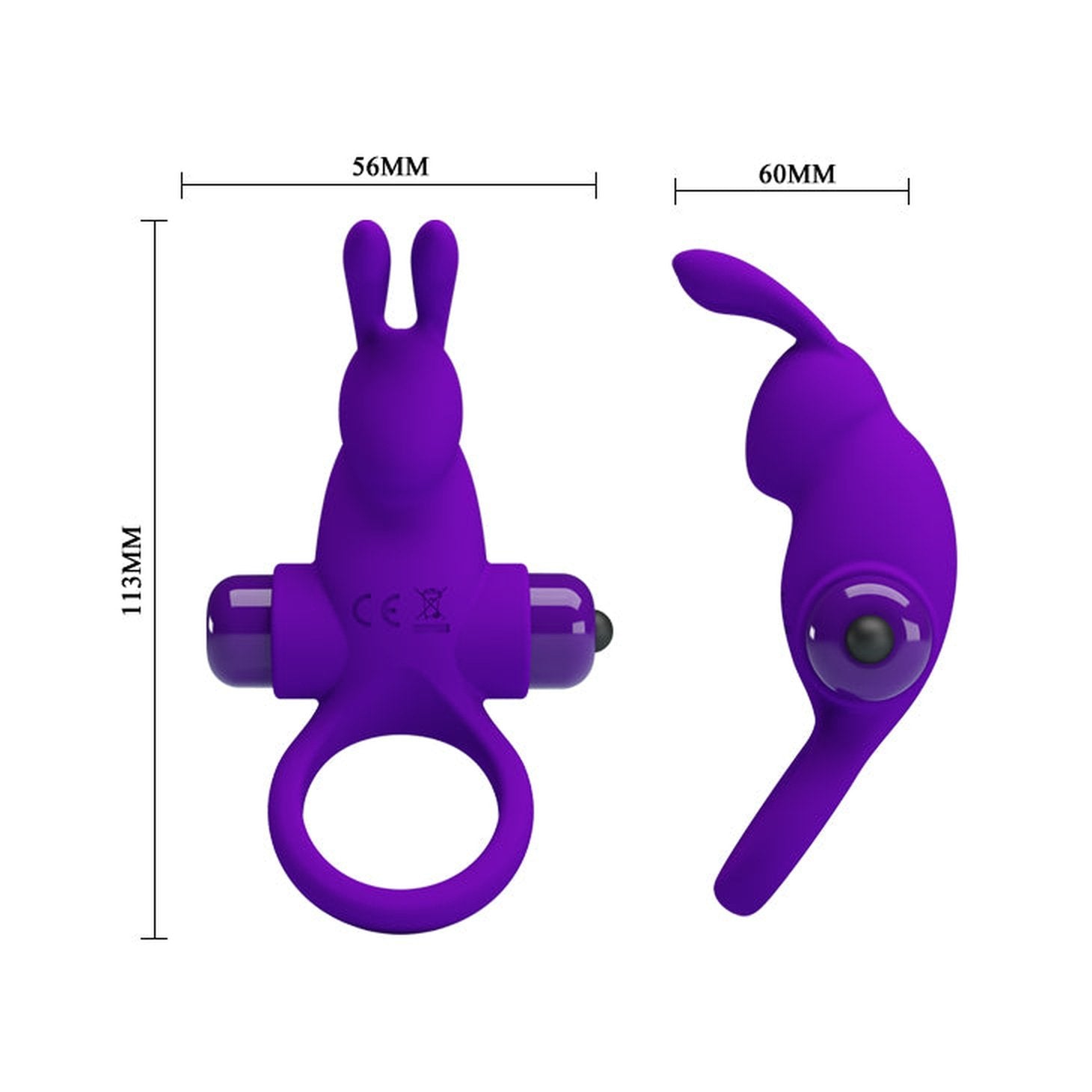 Anello Rabbit Vibrante con stimolatore clitorideo - Silicone, 10 modalità di vibrazione