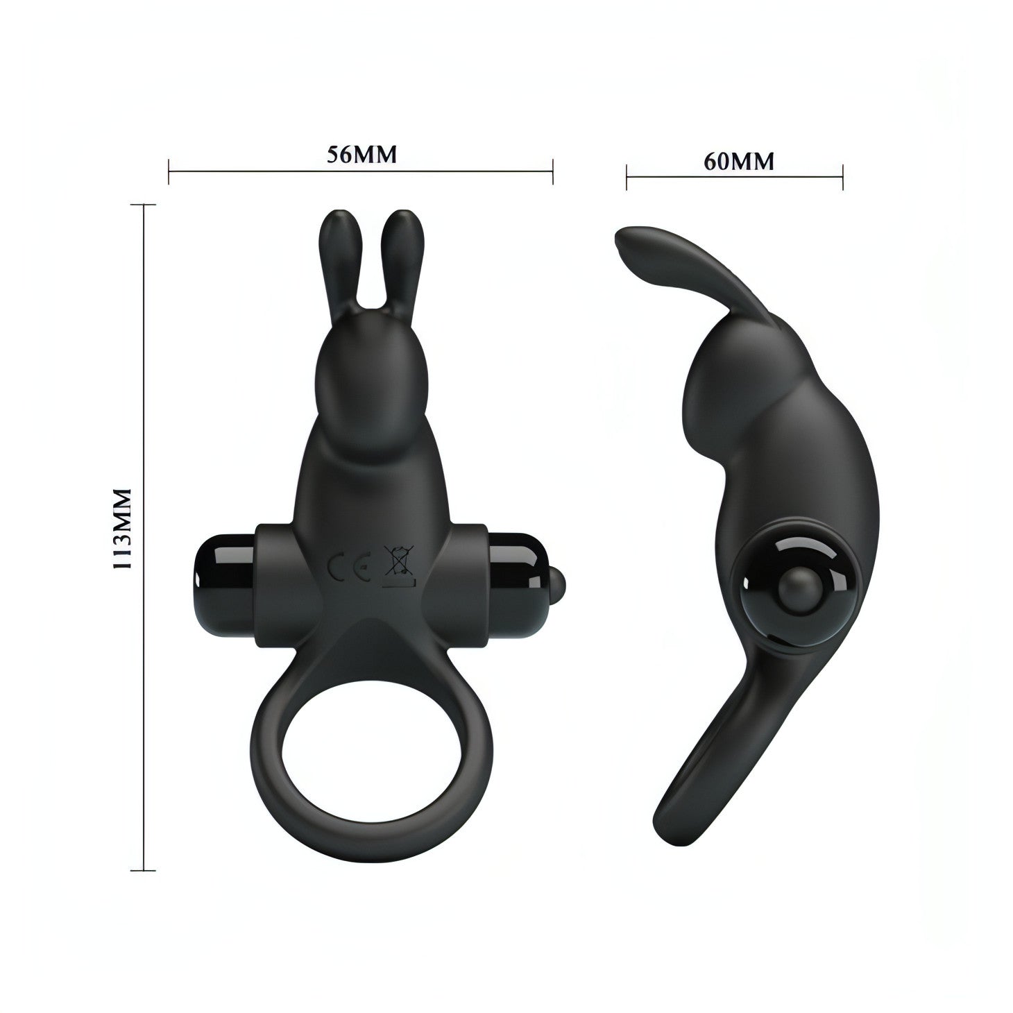 Anello Rabbit Vibrante con stimolatore clitorideo - Silicone, 10 modalità di vibrazione