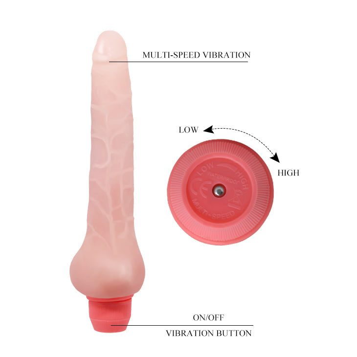 Flexi Vibe Sensual Spine - Vibratore realistico sottile multispeed, dotato di scheletro interno