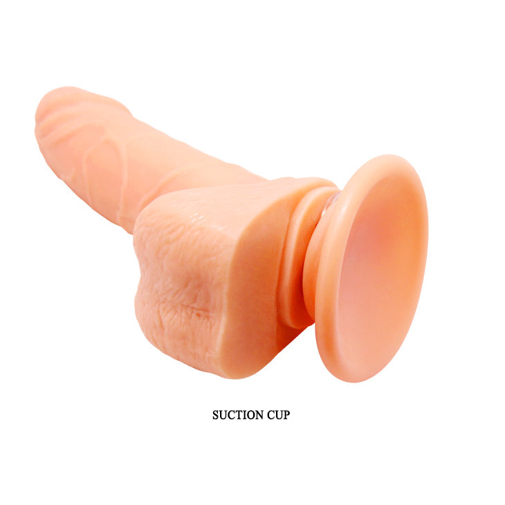 Fallo realistico vibrante e rotante con ventosa 15 cm Ø 3.5 cm - Multispeed, Rosa Carne