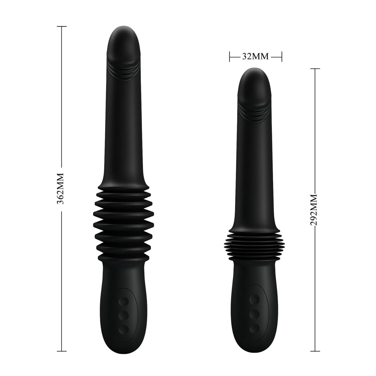 Pazuzu Vibratore Up & Down espandibile di 7 cm con 3 diverse intensità - Nero, Silicone, Ricaricabile