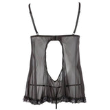 Babydoll nero con apri/chiudi capezzoli