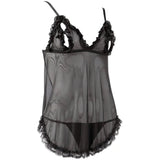 Babydoll nero con apri/chiudi capezzoli