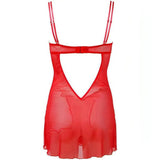 Babydoll rosso con schiena scoperta e scollo a V posteriore