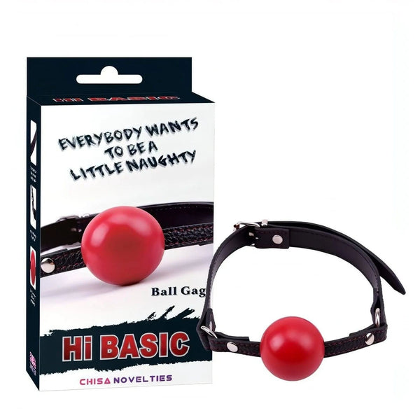 Confezione ball gag rossa Chisa Novelties con scatola bianca e nera