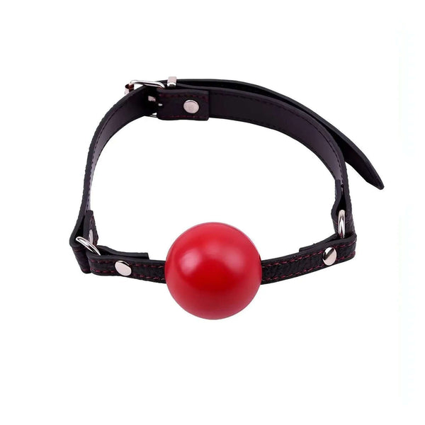 Ball gag bondage compatta con chiusura regolabile e dettagli metallici