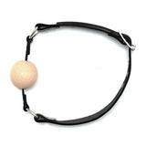 Ball-gag in legno con cinturino regolabile
