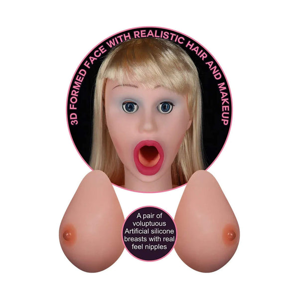 Volto 3D con trucco realistico e seni in silicone arancioni per bambola sessuale