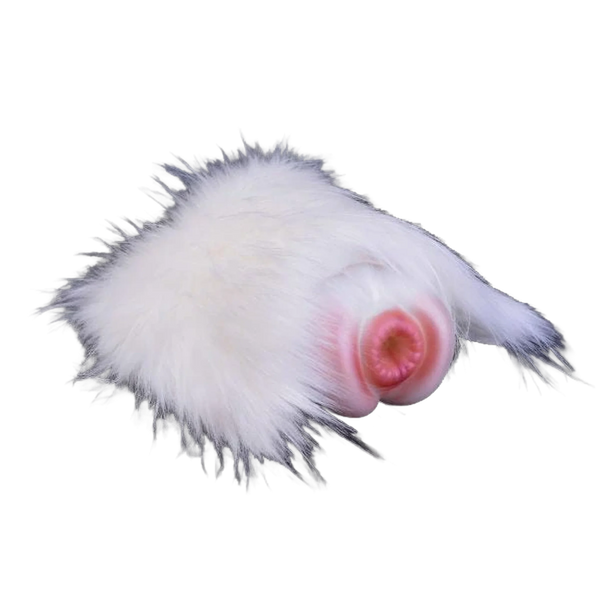 Masturbatore cane beaver silicone liquido su base pelliccia vista angolata texture interna